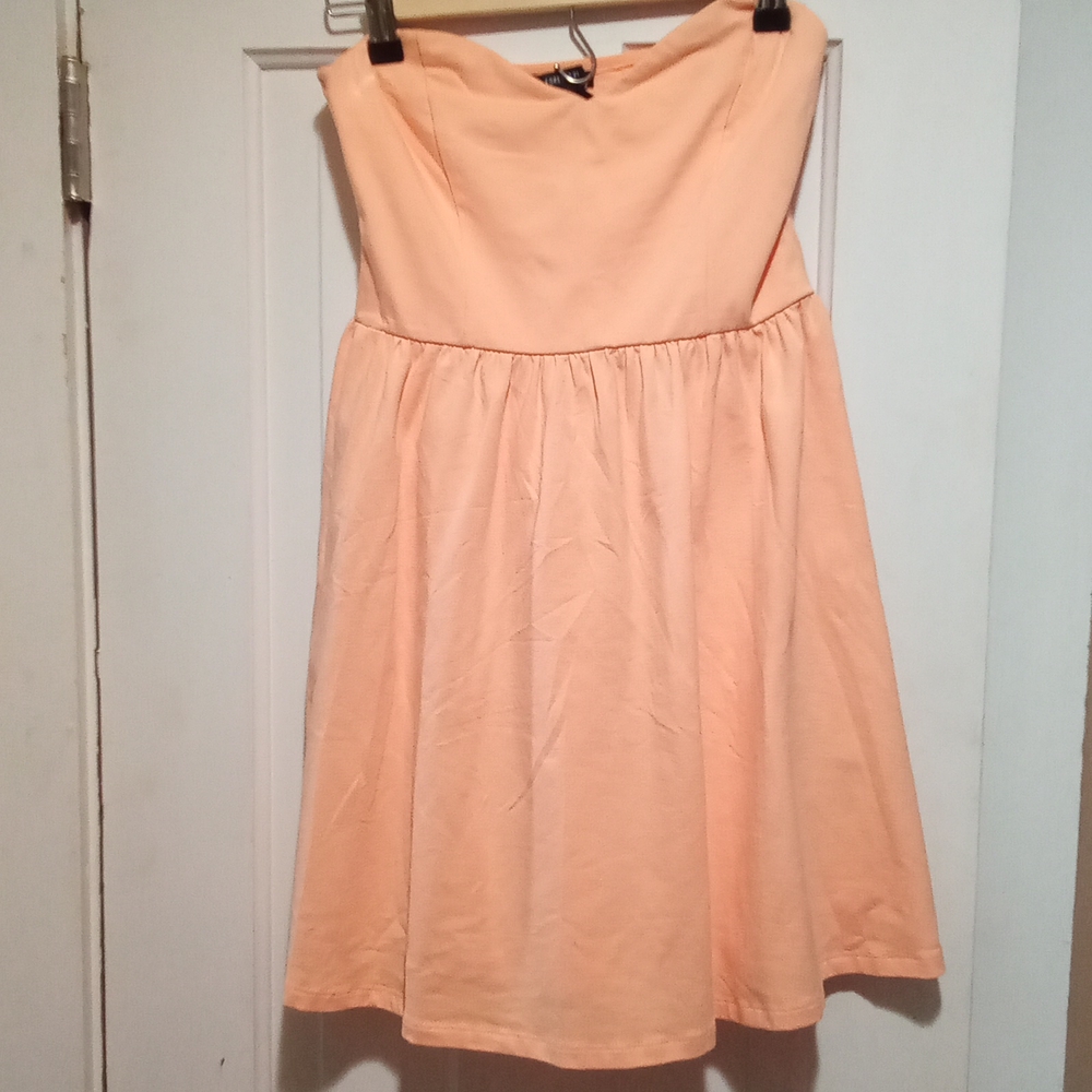 2/$25 Women's Forever 21 Strapless Dress Mini Peach Orange Size Small